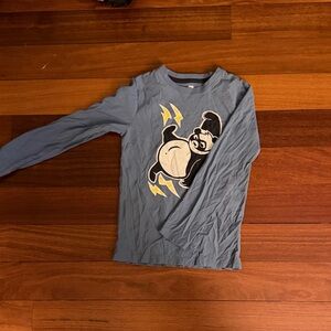 Tea Collection Long Sleeve Shirt in Blue with Bear Print